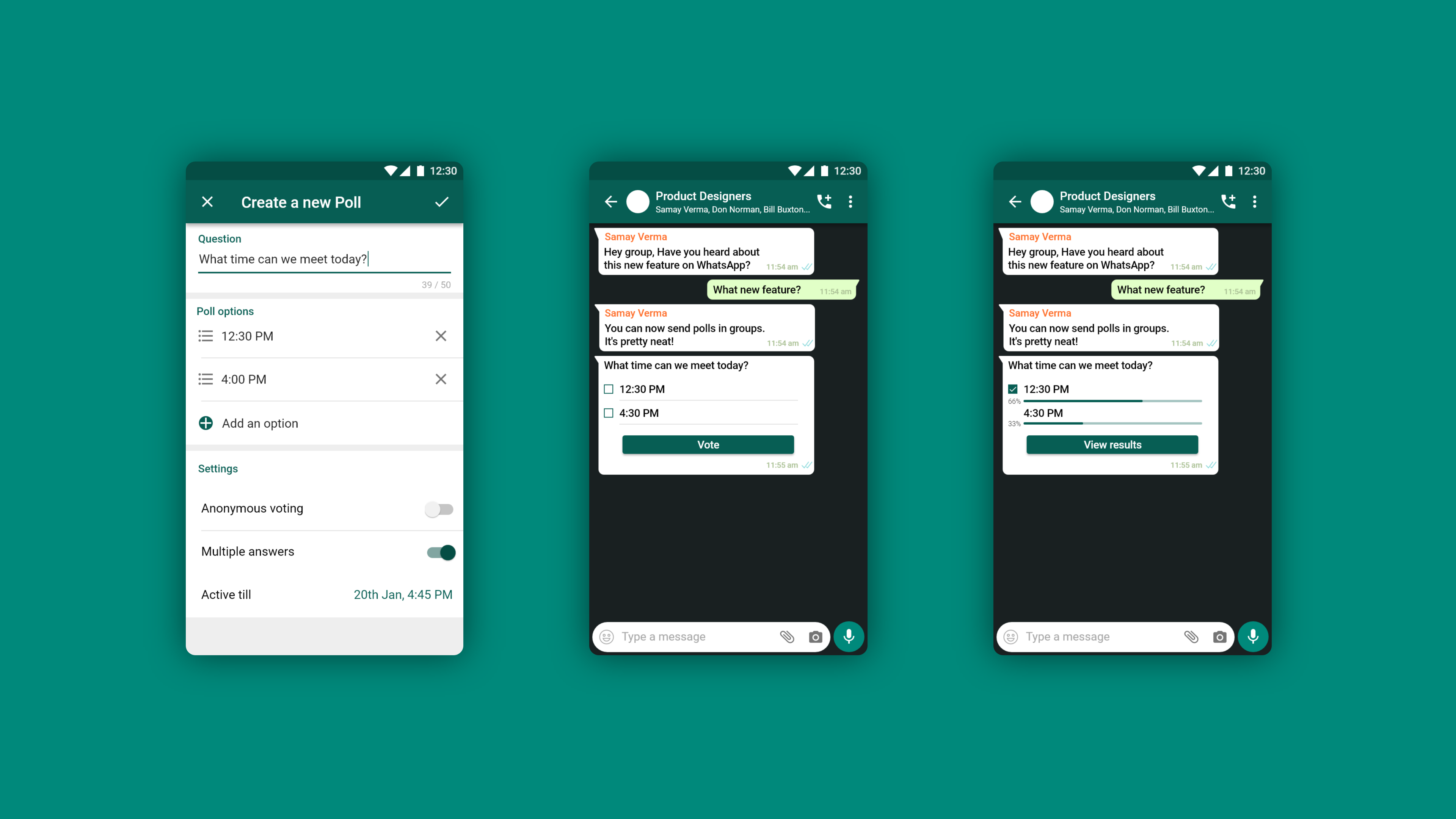Adding a poll feature to WhatsApp